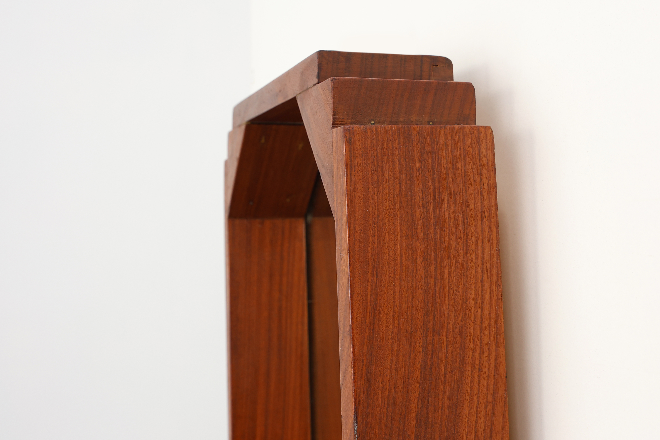 Geometric octagonal wooden Art Deco mirror, Italy ca. 1925thumbnail
